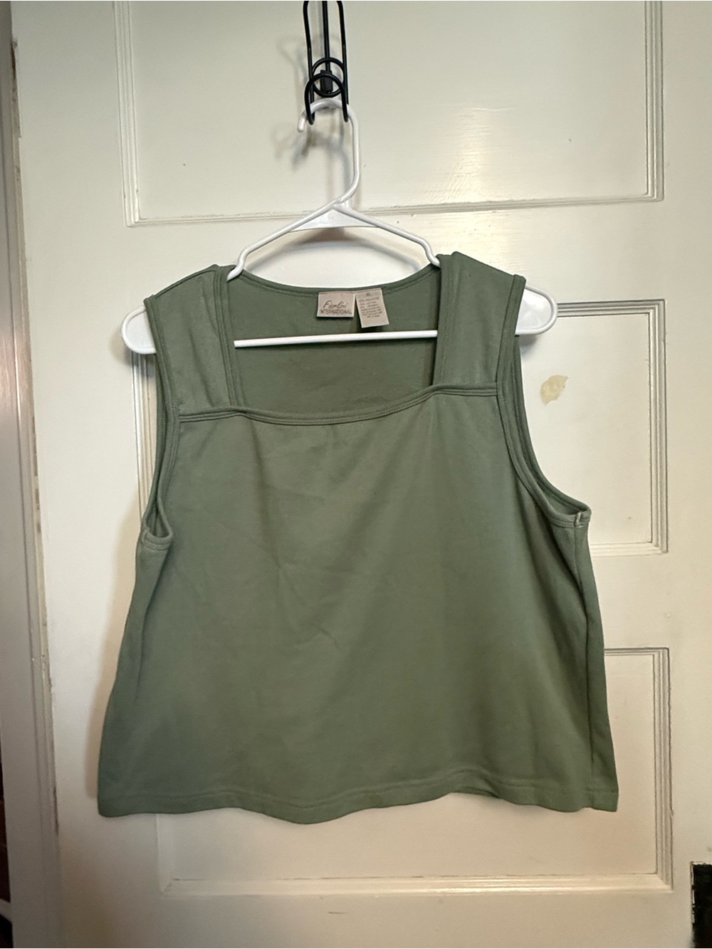 Fiorlini International thicker green polyester, cotton & spandex tank top in XL